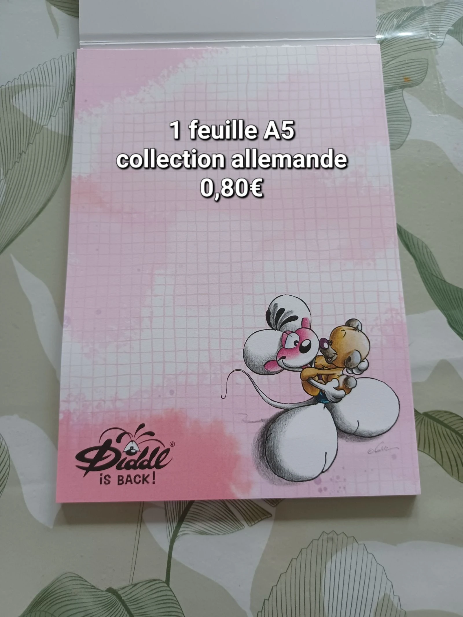 1 feuille diddl  de la collection allemande 